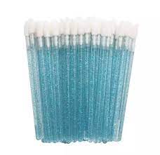 Макробраши синие с блестками, упаковка 50шт